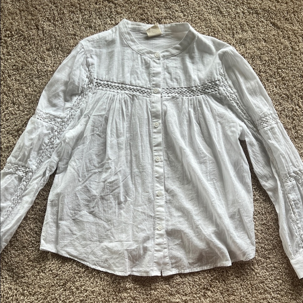 Good Hart Matilda Jane White Button-Up Blouse Large